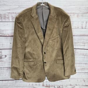 Saddlebred Blazer Mens 46R Tan Corduroy Elbow Patch Sport Coat Professor Jacket